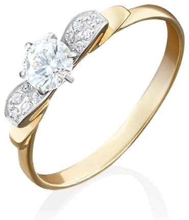 ЮЗ Платина 01-4934-00-501-1130-38_17 размер 17 вес 1.4 г золото, фианит Swarovski