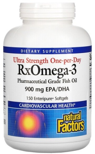 Natural Factors рыбий жир Ultra Strength RxOmega-3 900 мг 90 таблеток Enteripure