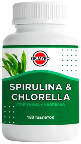 Dr. Mybo Спирулина+хлорелла таблетки 180 шт
