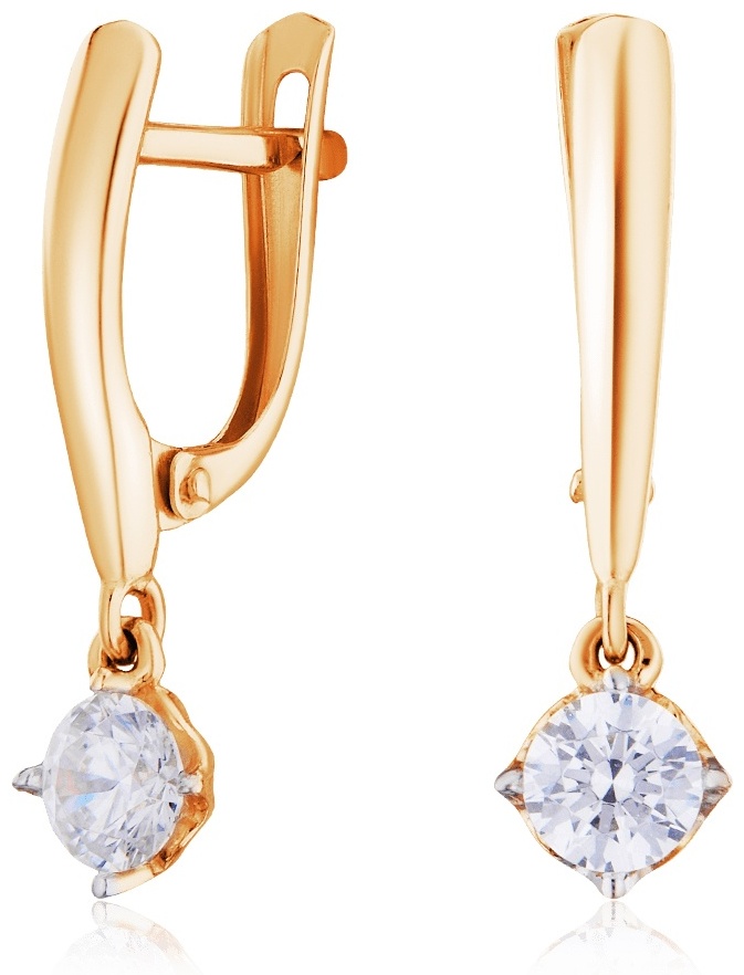 Серьги Lucente EAR-LU-585-869513 вес 1.76 г золото, фианит