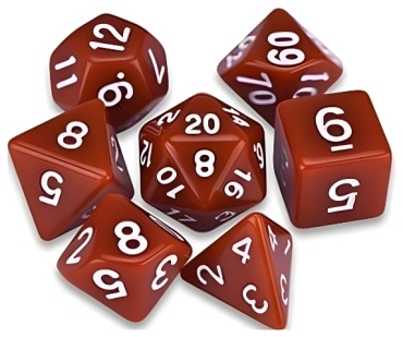 Игральные кости Amiven RPG Dice Set для ролевых игр 7 шт коричневые
