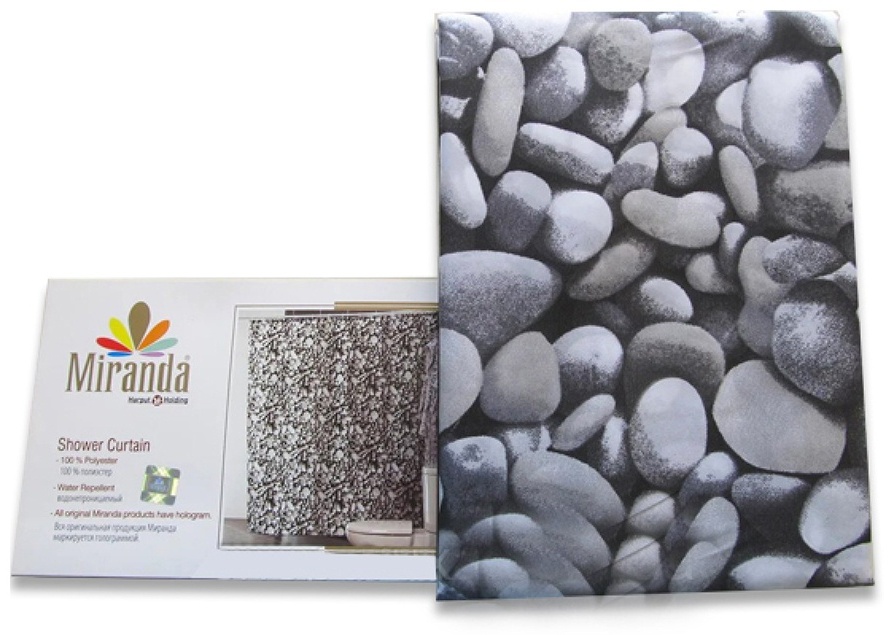 Штора MIRANDA Rocks 180x200 черный, полиэстер