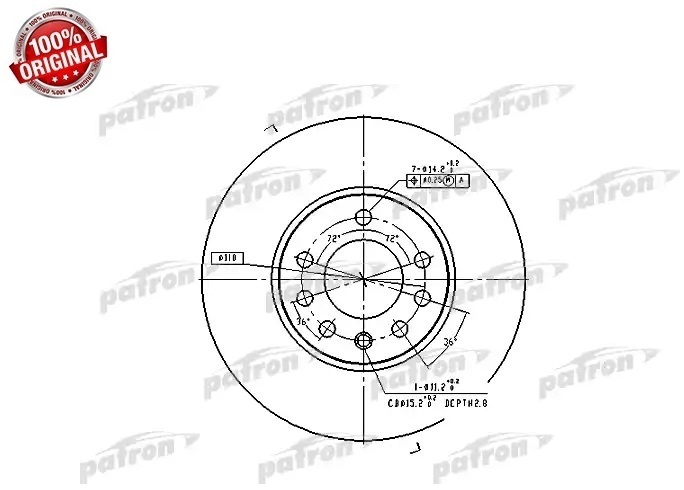 Диски PATRON передние PBD4048