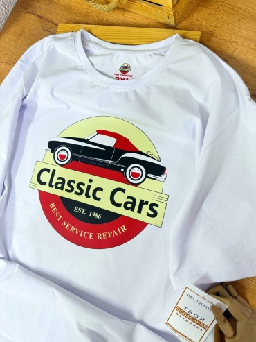 Футболка Классическая машина Classic Cars TMH_TREND.KZ белый