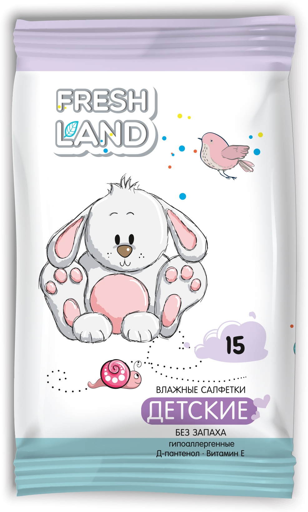 Влажные салфетки Freshland Детские 15 шт