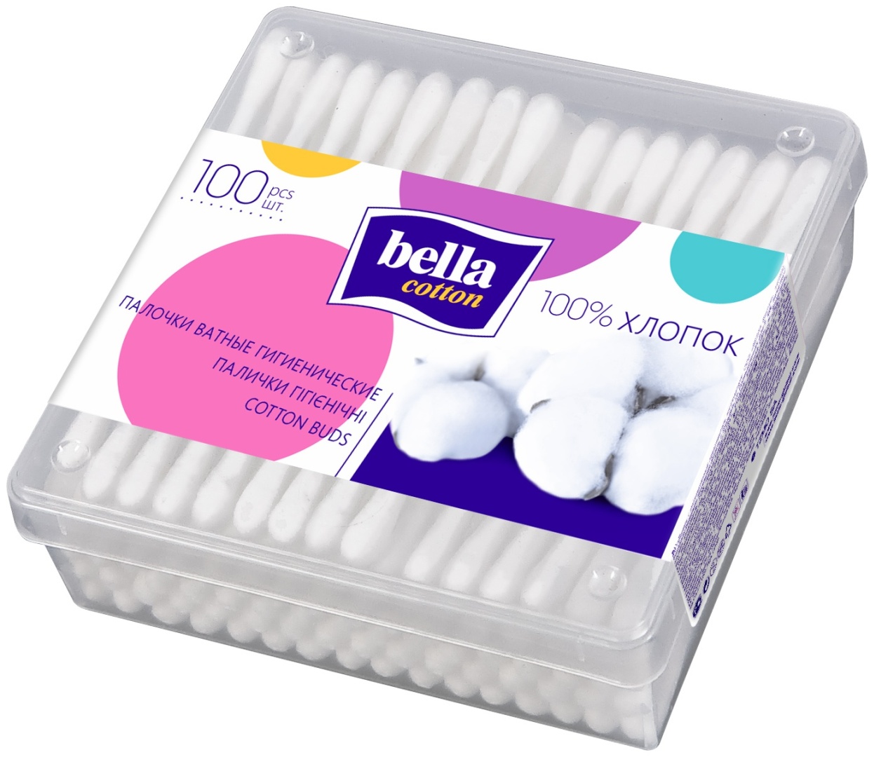 Bella ватные палочки 100% хлопок 100 шт