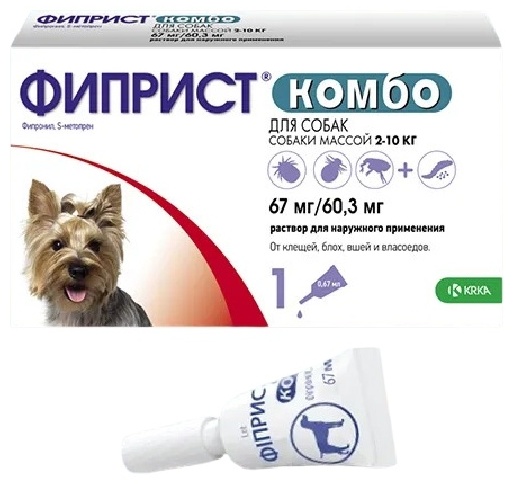 Купить Средство Фиприст Комбо капли от блох, клещей для собак 2-10 кг ...
