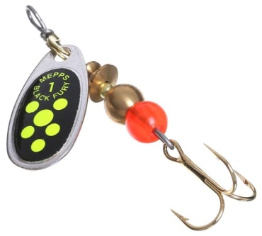Блесна Mepps COMET BLACK FURY Silver/Black/Green dots №2 4,5г