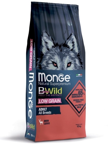 Monge BWild Low Grain Оленина для взрослых всех пород 12 кг
