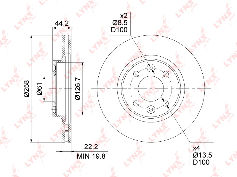 Диски LYNXauto передние BN1419