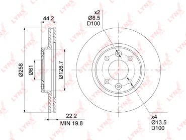 Диски LYNXauto передние BN1419