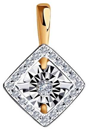 Подвеска Diamant 51-230-01265-1 вес 1.35 г золото, бриллиант