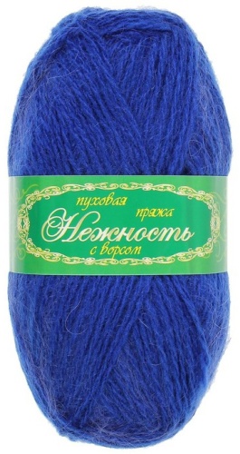 Моток Нежность с ворсом. Пряжа Кавказская козий пух (ангора) 40%, акрил 60% 08 - Василек 230 м 100 г