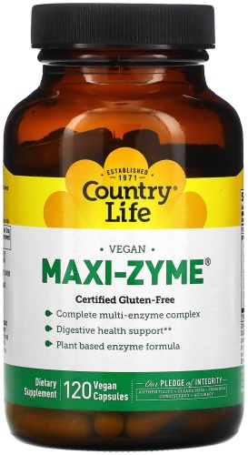 Country Life iHerb БАД Maxi-Zyme 120 капсул