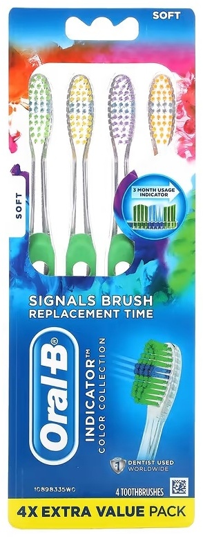 Oral-B Indicator Color Collection Toothbrushes Soft зубная щетка мягкая 4 шт