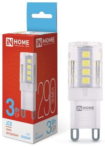 IN HOME 3W G9, светодиодная, холодный белый