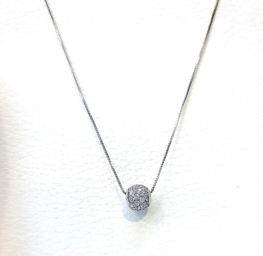 Колье Sulu Silver ХА2070 длина 40.45 см вес 3.1 г серебро, фианит