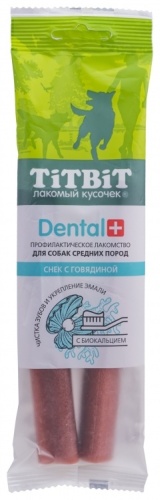 TiTBiT палочка DENTAL+ 014462 Снек с говядиной 85 г 2 шт