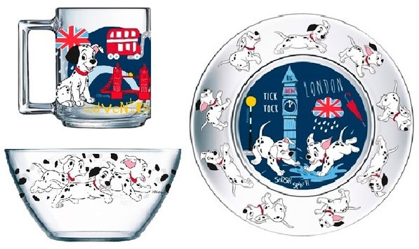 Сервиз на 1 персону ОСЗ Disney 101 далматинец, предметов: 3, детский, стекло