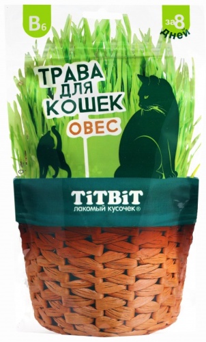 TiTBiT Трава для кошек овес в стаканчике 60 г 1 шт