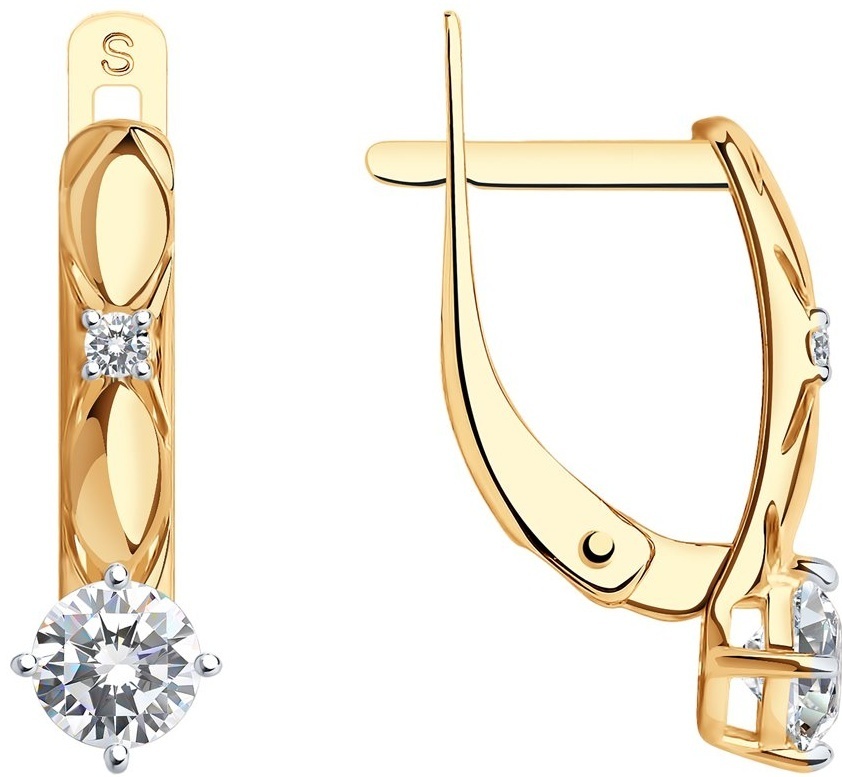 Серьги SOKOLOV EAR-SO-585-636665 вес 1.63 г золото, фианит