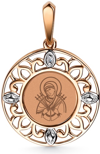 Икона АЛЬКОР 34382-100 вес 0.96 г золото, бриллиант
