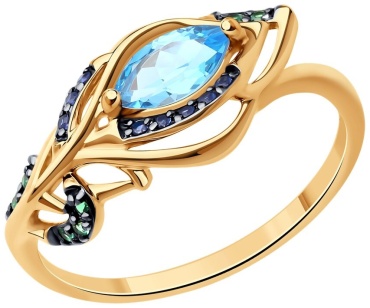 LUXOR JEWELRY LUXOR 716309 18 размер 18 вес 2.1 г золото, фианит, топаз