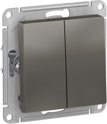 Выключатель клавишный Systeme electric AtlasDesign, сталь