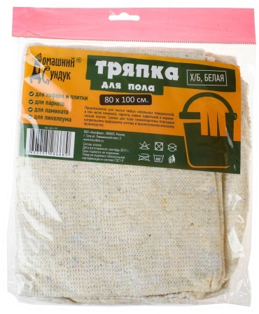 Тряпка для пола ДОМАШНИЙ СУНДУК 926565057 1 шт, хлопок