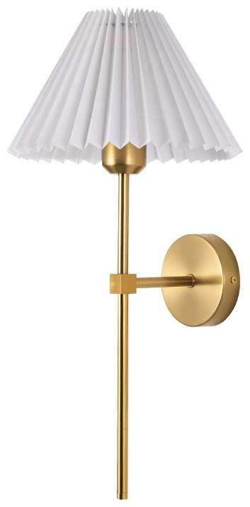 Бра настенный E27, золотистый, белый
