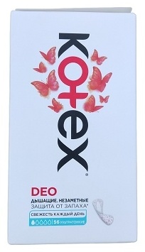Kotex прокладки ежедневные Deo ультратонкие 56 шт