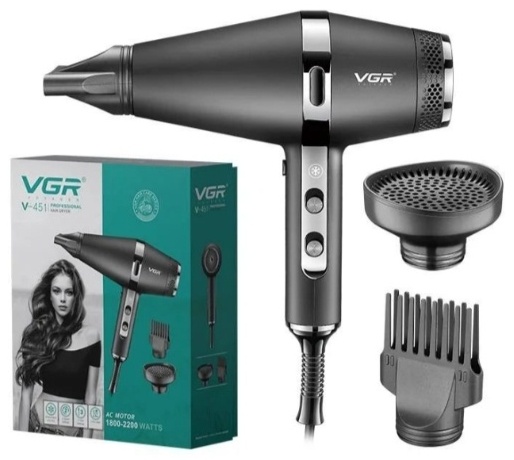 VGR Professional V-451 фен черный, серый