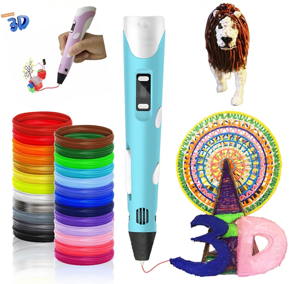 3D ручка 3DPEN 2 ABS, PLA 1.75 мм голубой