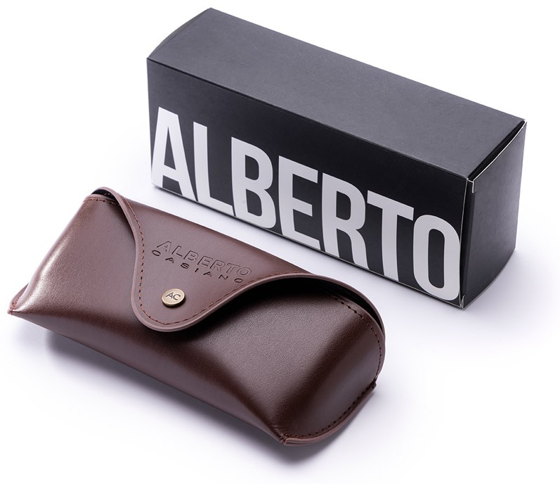Жесткий футляр Alberto Casiano искусственная кожа, 7 x 17 см коричневый