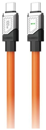 Кабель TRANYOO USB TypeC (M), 1 м, CC2 оранжевый