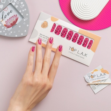 TOP L.A.K Pink Drops лаковые наклейки №030 4 шт