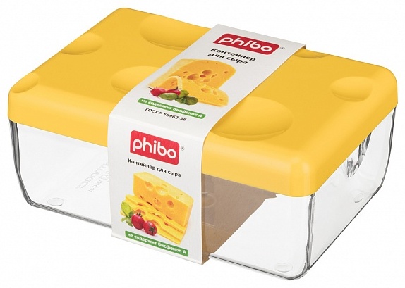 Phibo сырница 431244706 прямоугольная 1 шт, пластик
