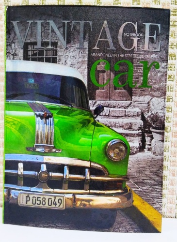 Блокнот Bourgeois Vintage car, A5, 80 листов, серый, зеленый