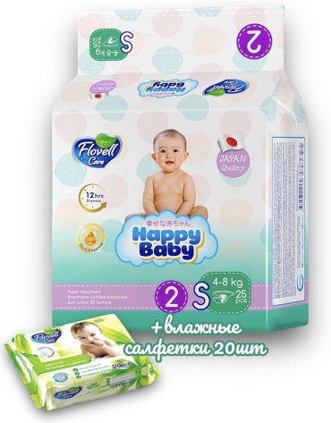 Подгузники Flovell Care S, 2, 25 шт