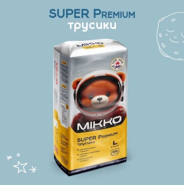 Подгузники-трусики Mikko Premium L, 56 шт