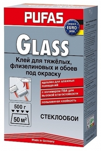 Клей обойный PUFAS Glass для тяжелых обоев, 500 г