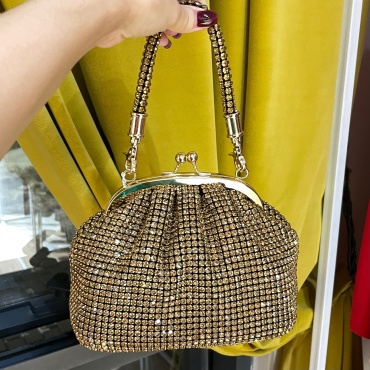 Саквояж OK Style текстиль, оргстекло золотистый