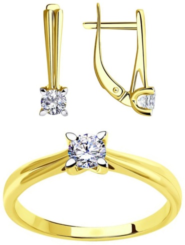 Diamant SET-53-110-00782-1_165 вес 3.63 г золото, фианит