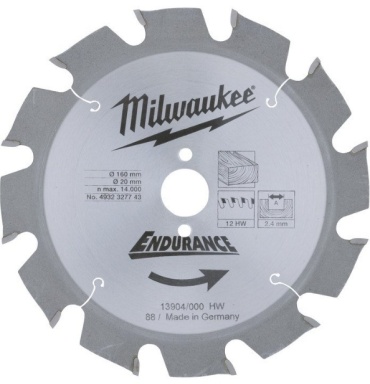 Пильный диск по дереву Milwaukee WCSB 4932327743, 160x20 мм, 12Т