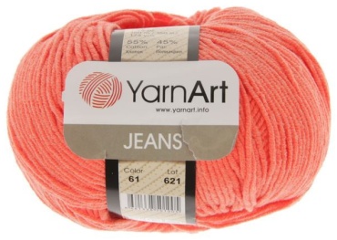 Моток YarnArt Jeans 61 коралл 160 м 50 г