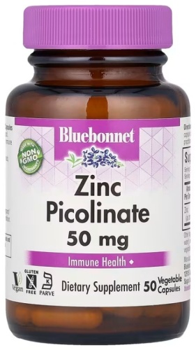 Bluebonnet Nutrition минерал Zinc Picolinate 50 mg 50 капсул