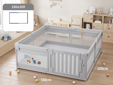 Игровой манеж IMBABY 200x180x60 см, серый