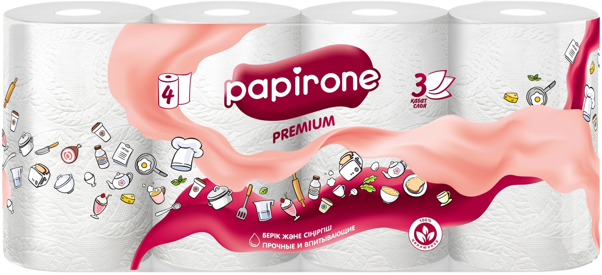 Бумажные полотенца PAPIRONE Premium 4 шт