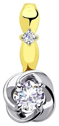 Подвеска Diamant 53-130-00209-1 вес 0.93 г золото, фианит