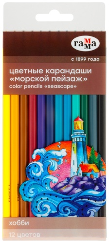 Цветной карандаш Гамма форма шестигранная 12 шт